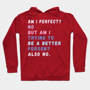 am i perfect? No. But i am trying to be petter person? Also no. Hoodie